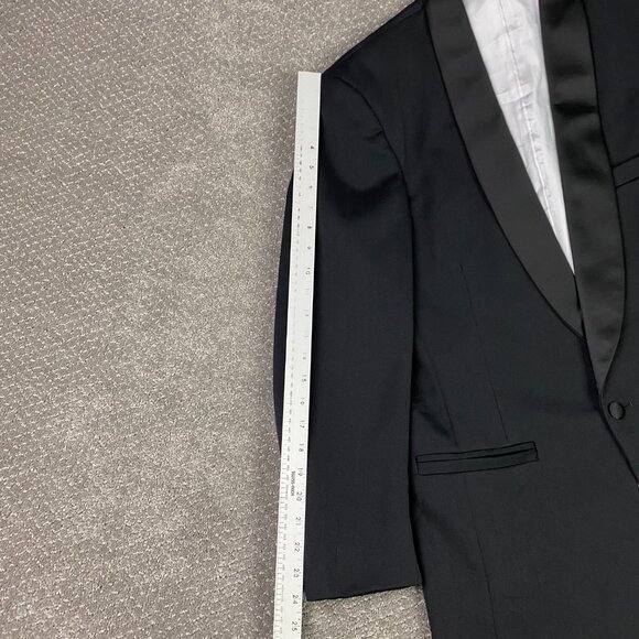 Vintage Pierre Cardin Tuxedo Dinner Jacket Blazer Men's 37R Black Made in USA - Picture 9 of 16